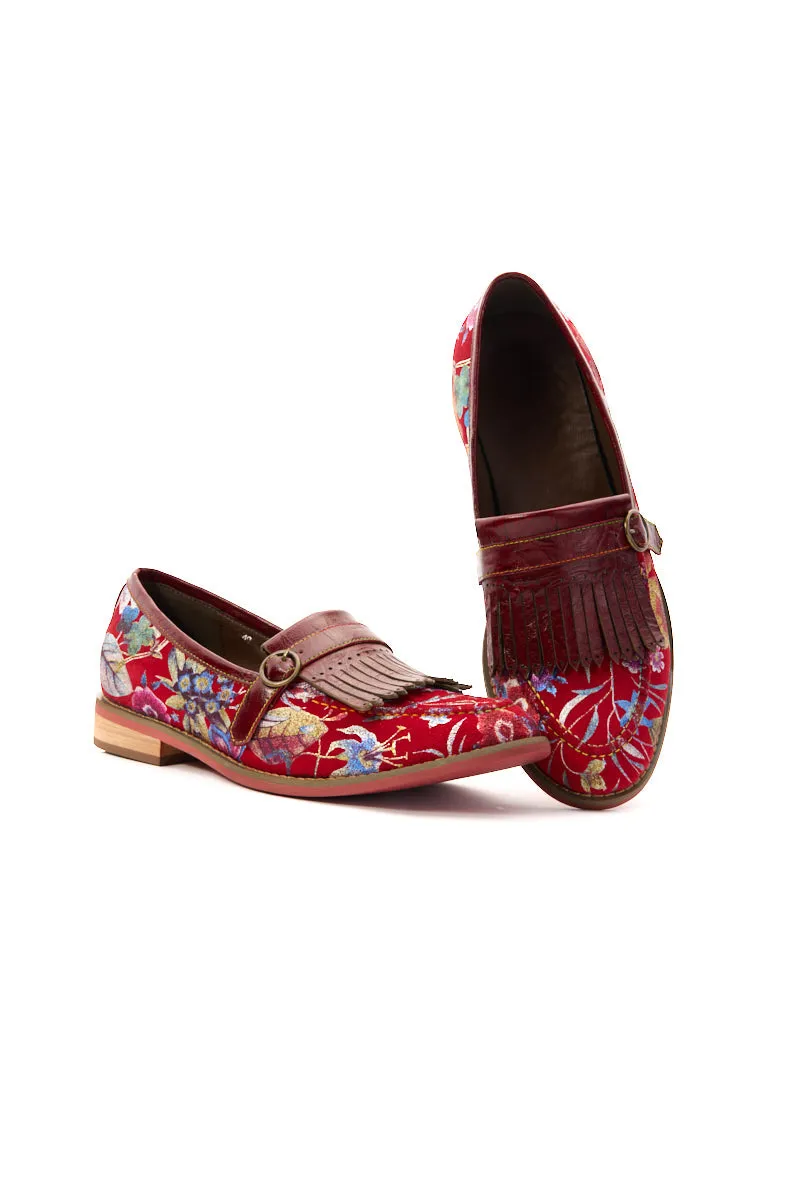 Vicconfy | Aurore Floral Print Suede Moccasin
