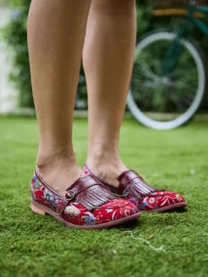 Vicconfy | Aurore Floral Print Suede Moccasin