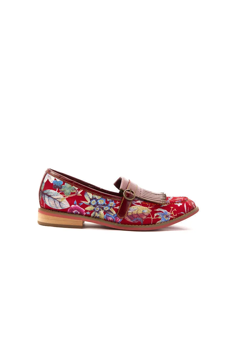 Vicconfy | Aurore Floral Print Suede Moccasin