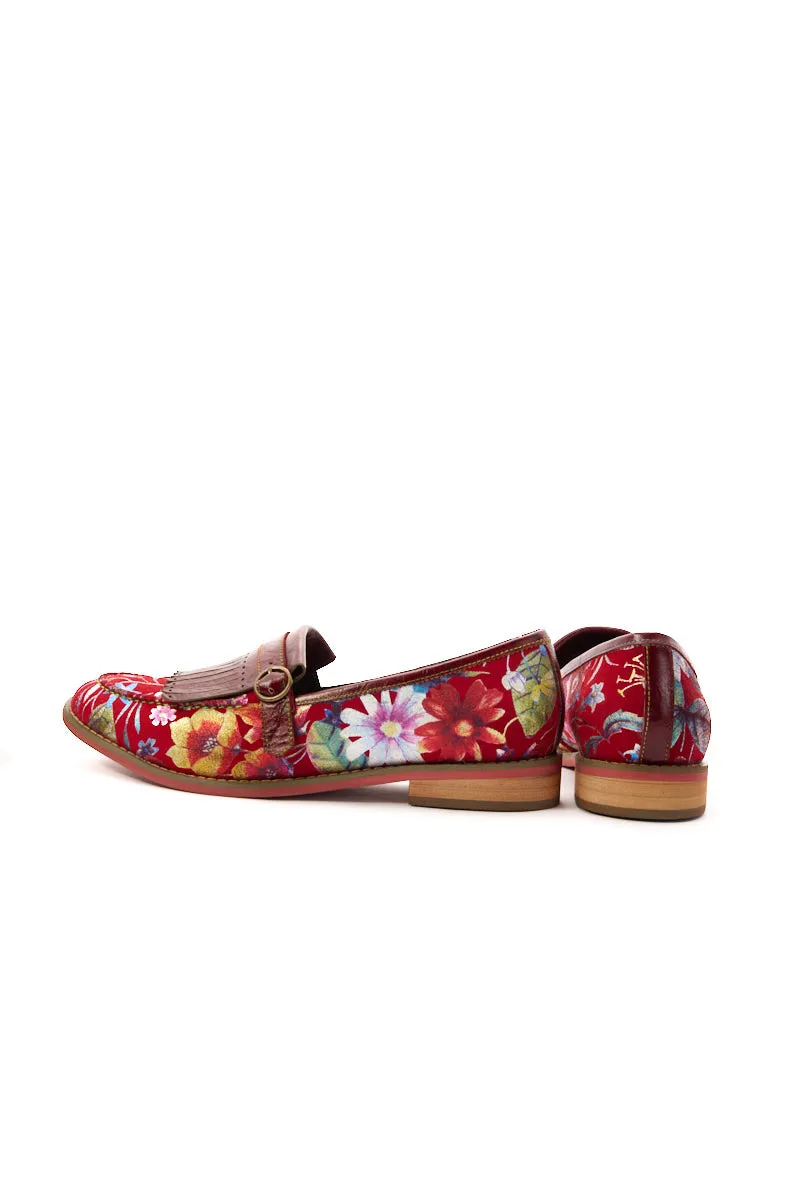 Vicconfy | Aurore Floral Print Suede Moccasin