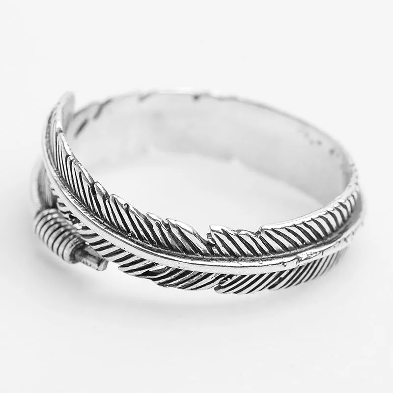 vintage Indian feather ring unisex  adjustable size bohemian
