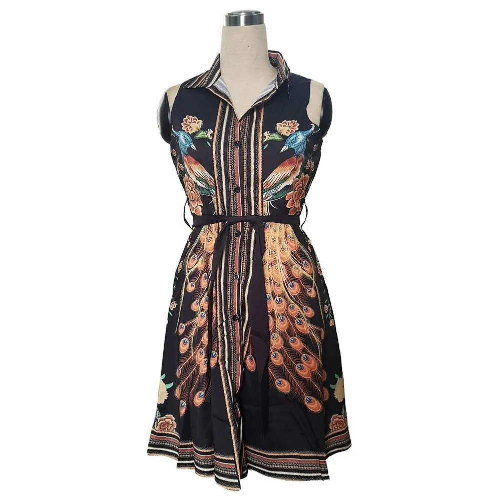 Vintage Polka Dot Mini Dress – Elegant V-Neck A-Line Dress for Women