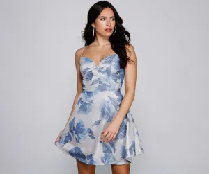Vivi Formal Foiled Charming Woven Glitter Party Dress