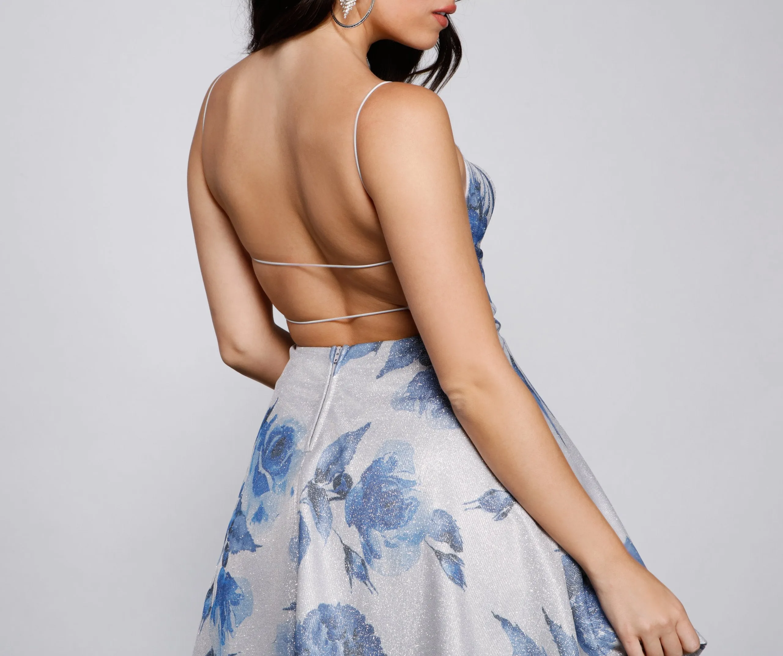 Vivi Formal Foiled Charming Woven Glitter Party Dress