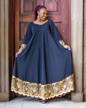 Waondo Arabic Dress Same Level- Black