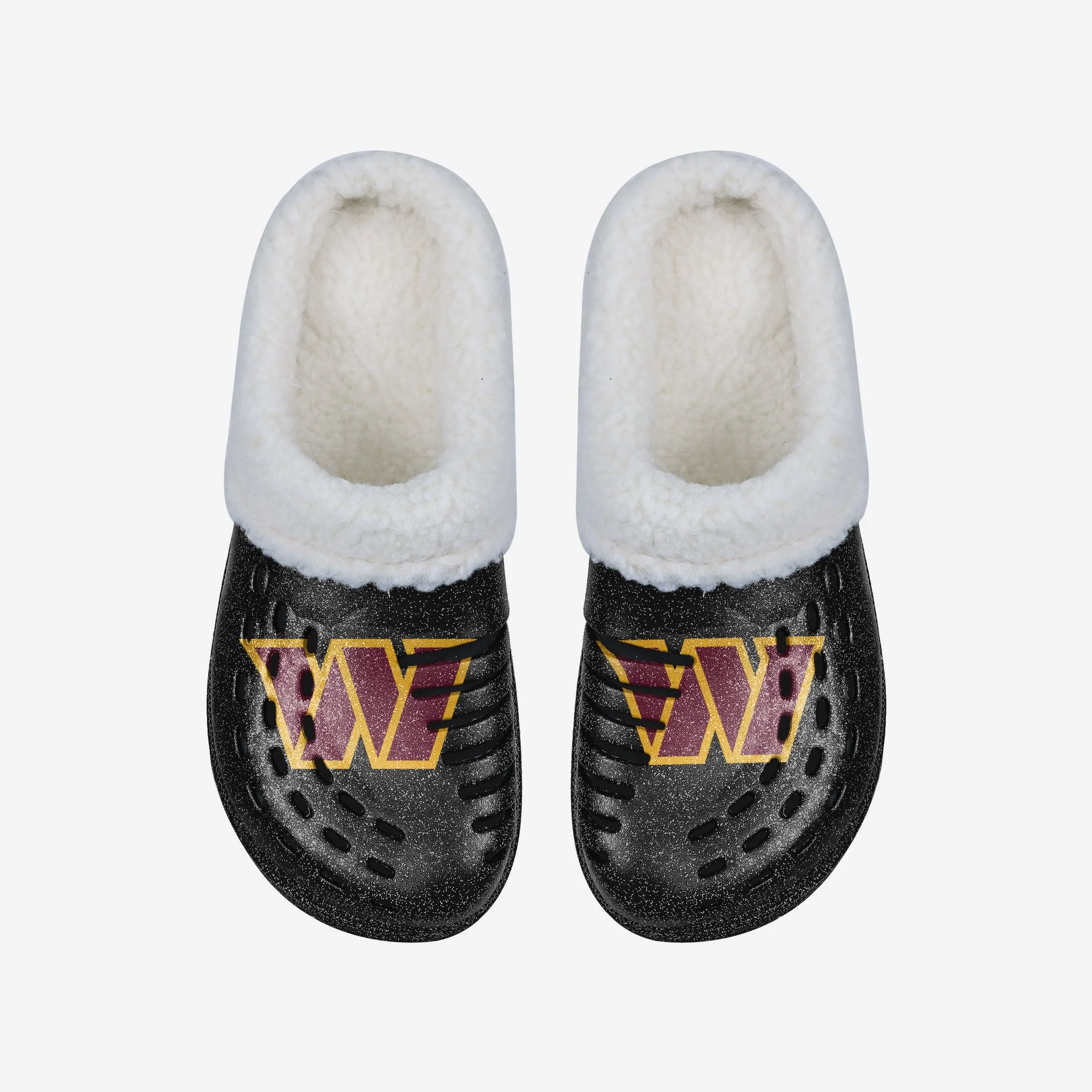Washington Commanders Womens Sherpa Lined Glitter Clog
