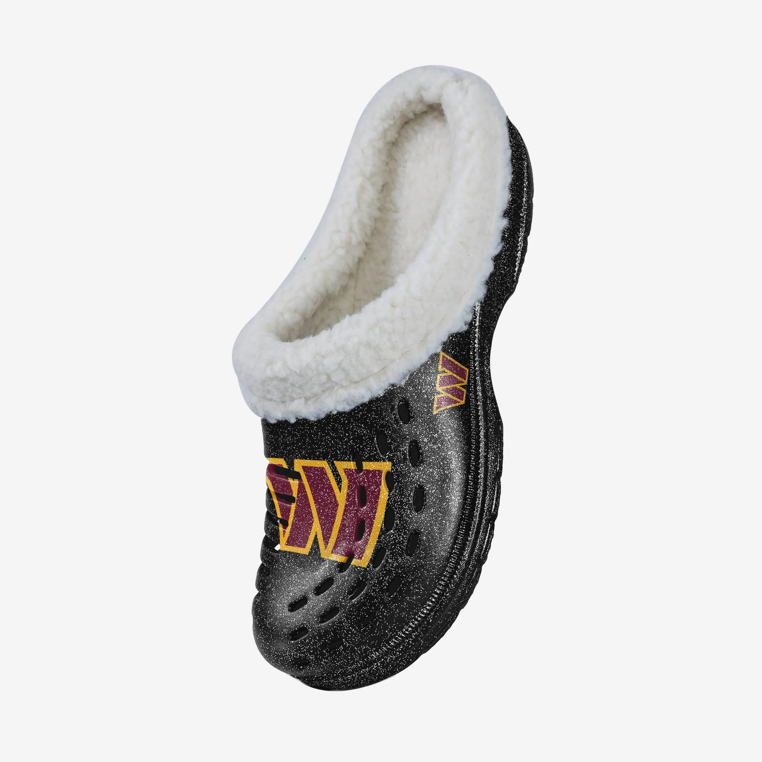 Washington Commanders Womens Sherpa Lined Glitter Clog