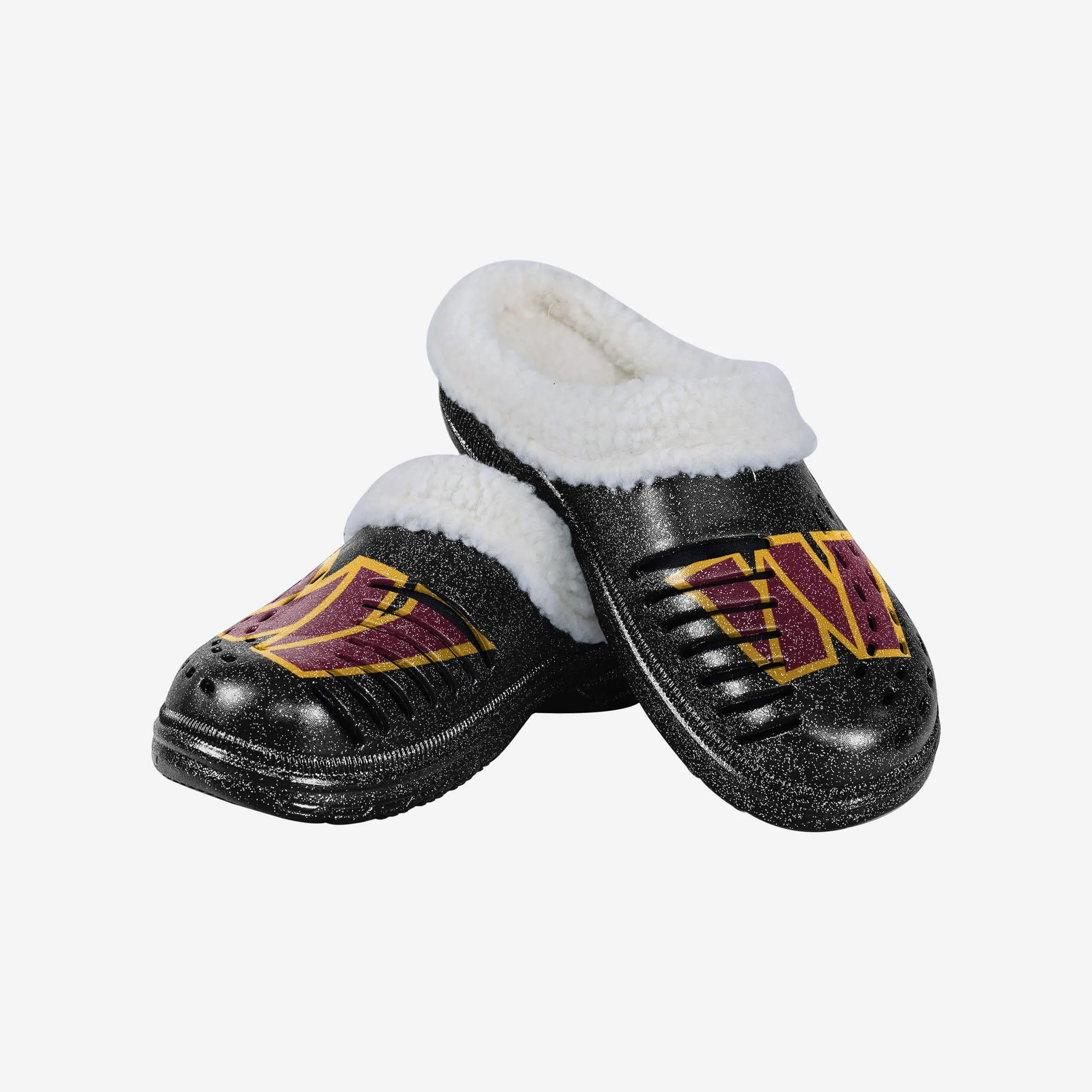 Washington Commanders Womens Sherpa Lined Glitter Clog