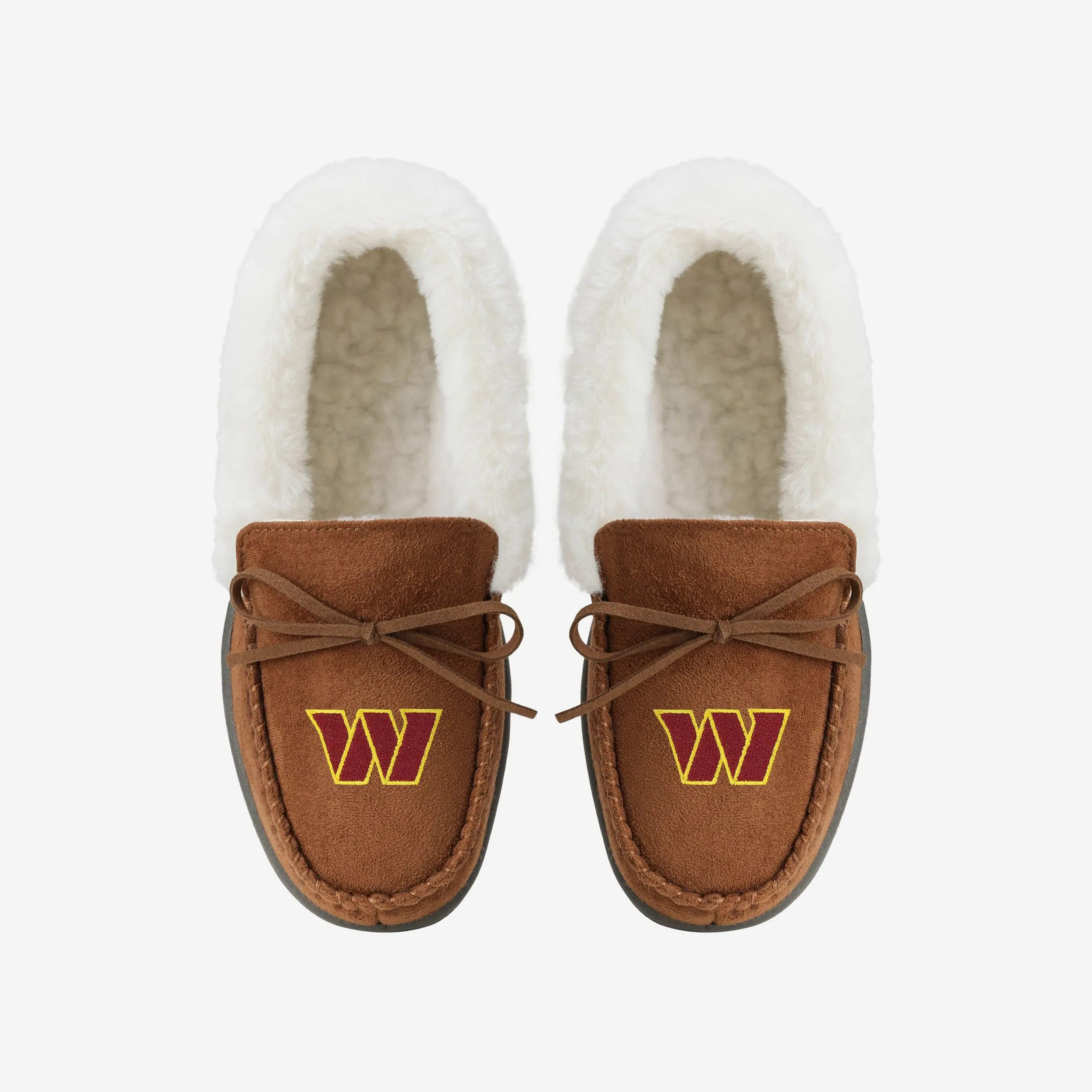 Washington Commanders Womens Tan Moccasin Slipper