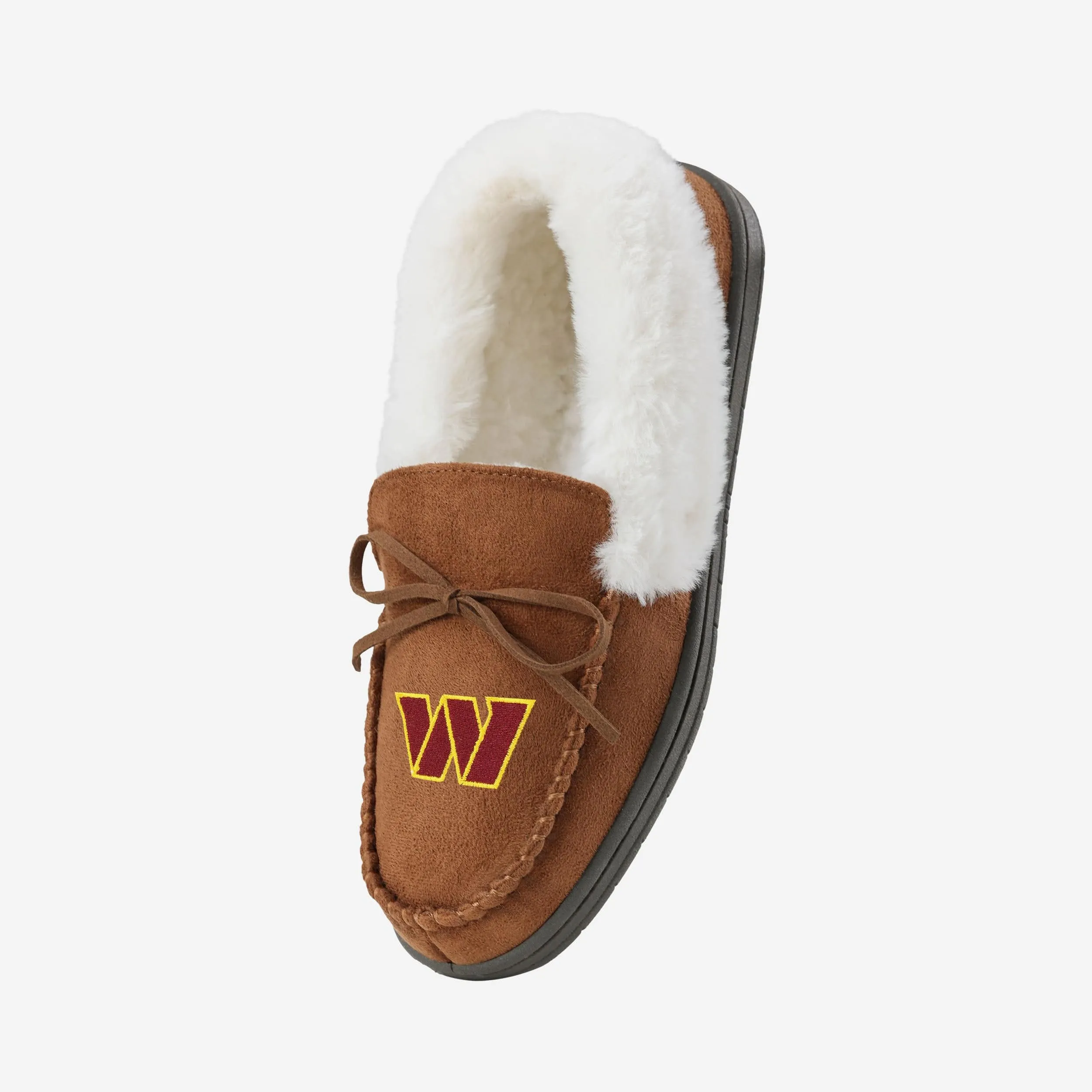 Washington Commanders Womens Tan Moccasin Slipper