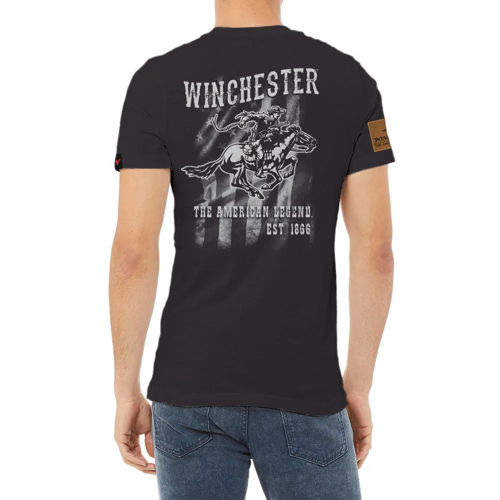 Winchester Legend - Legend Rider Flag - Short Sleeve Pocket T-Shirt - Made in USA
