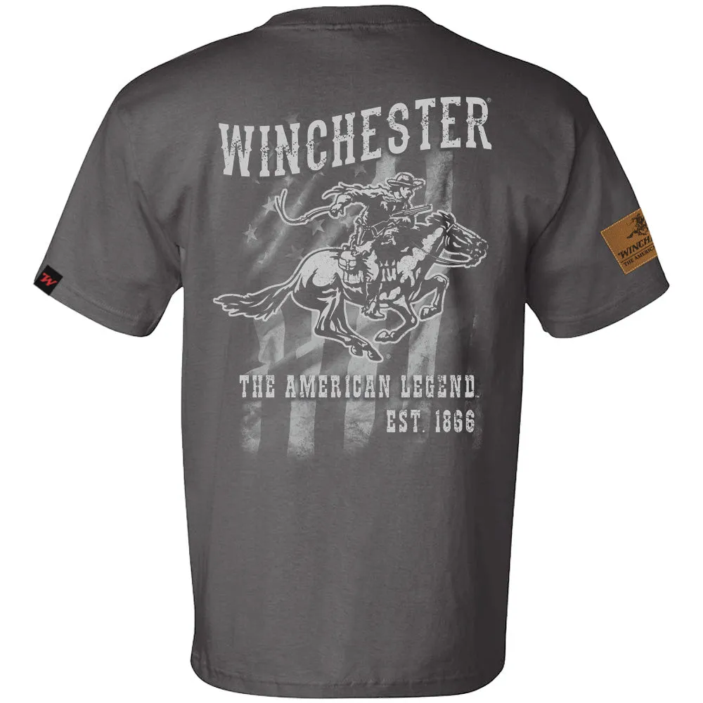 Winchester Legend - Legend Rider Flag - Short Sleeve Pocket T-Shirt - Made in USA