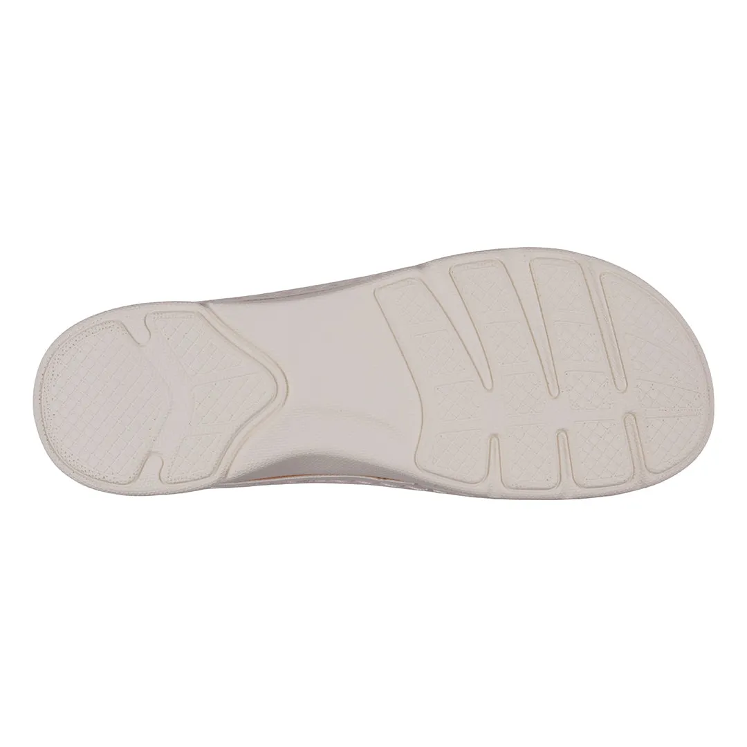 Women's Claire White Flower Rosette Comfort Sandals