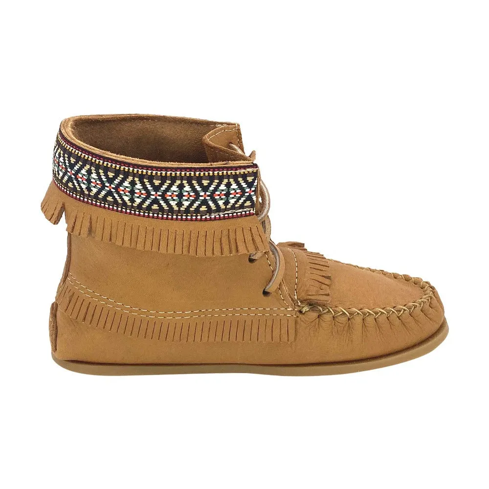 Women's Cork Moose Hide Leather Moccasin Boots