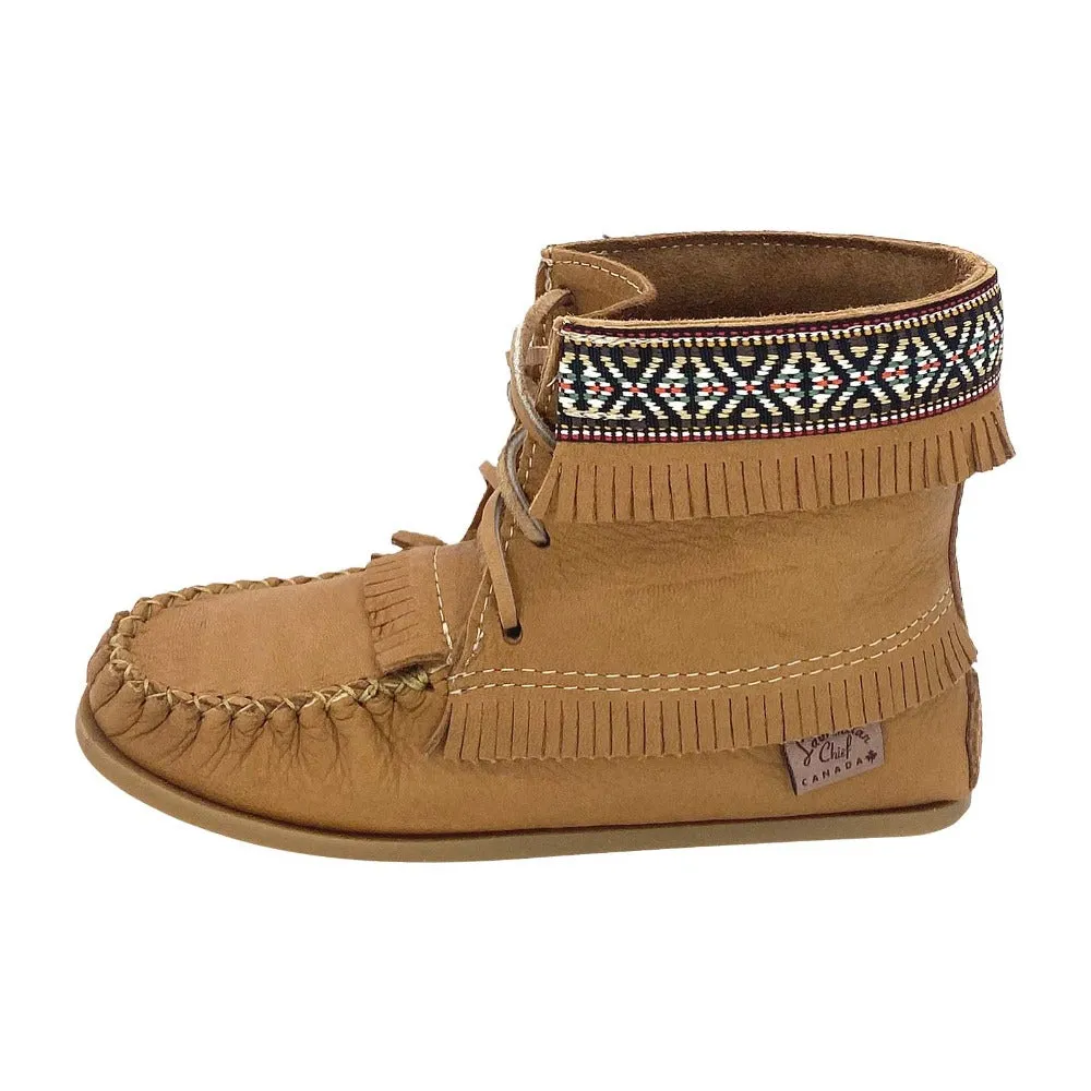 Women's Cork Moose Hide Leather Moccasin Boots
