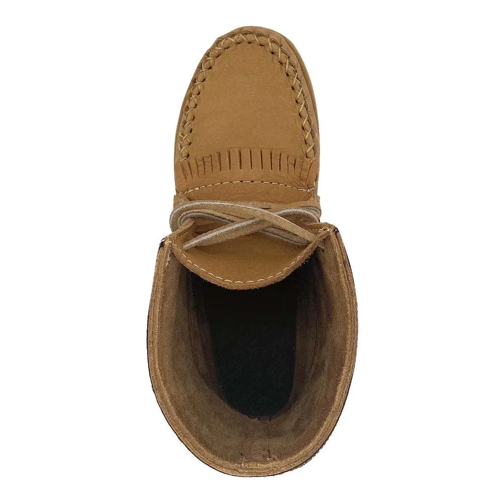 Women's Cork Moose Hide Leather Moccasin Boots