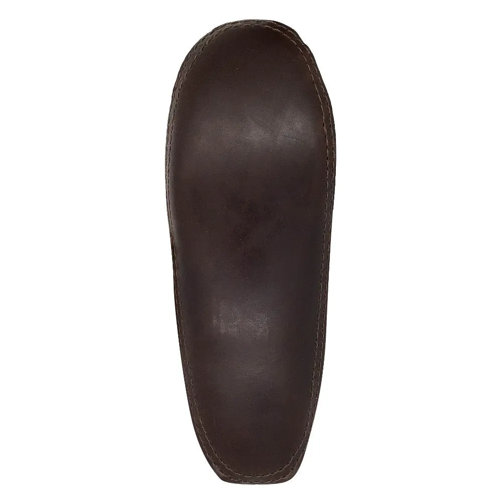 Women's Earthing Moccasins Moose Hide Fringed with Heavy Oil Tan Soles
