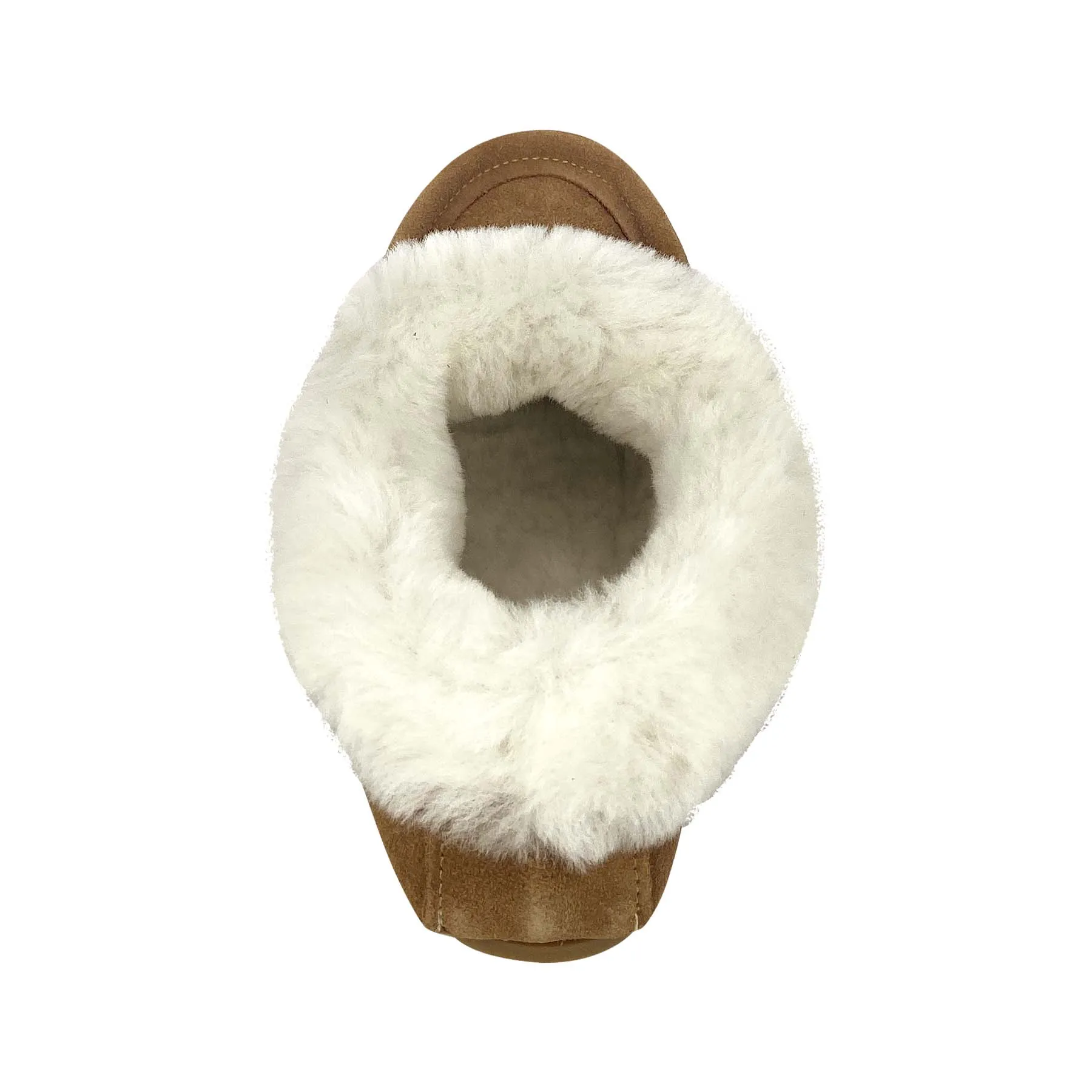 Women's Sheepskin Lined Beaded Crepe Sole Moccasins