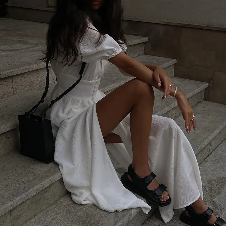 Women’s Summer Deep V-Neck Boho Maxi Dress