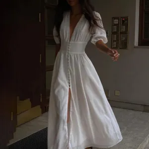 Women’s Summer Deep V-Neck Boho Maxi Dress