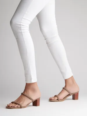 WOVEN DOUBLE STRAP HEELS