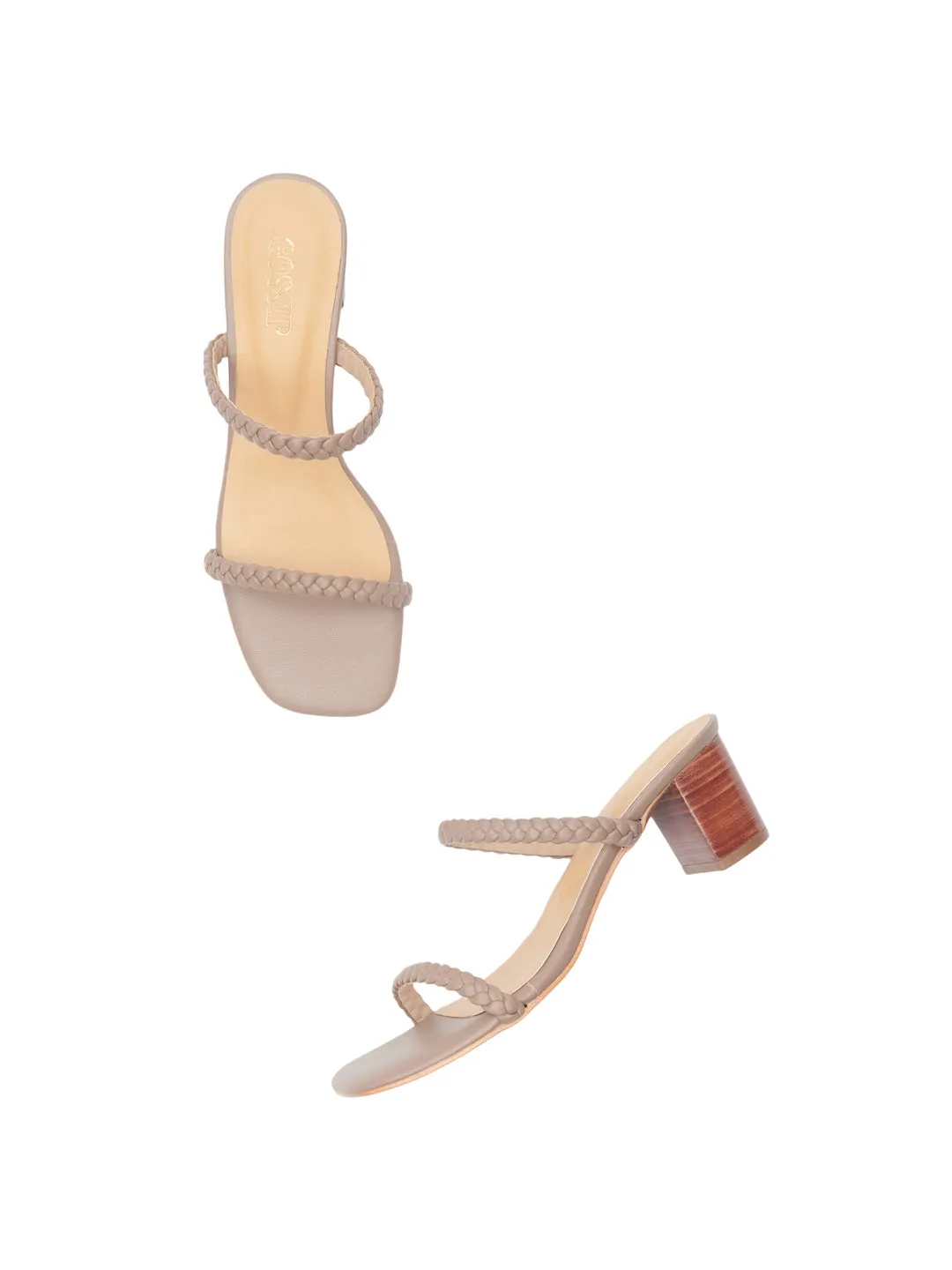 WOVEN DOUBLE STRAP HEELS