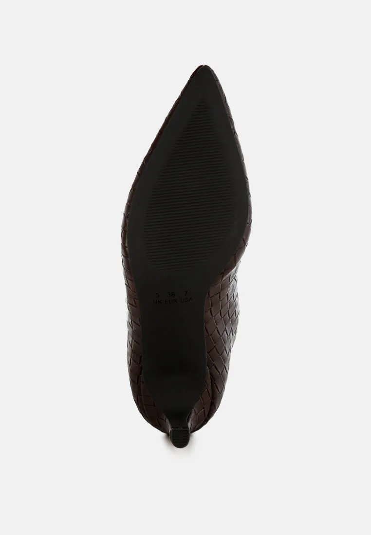 Woven Faux Leather Boots By RUW