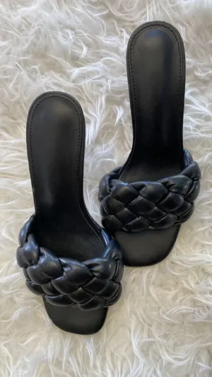 Woven Puff Slide Heels